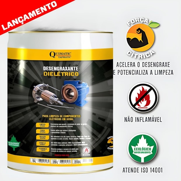 Desengraxante Dielétrico 20 Litros para Limpeza de Componentes Elétricos QUIMATIC DT3 TAPMATIC-9971ae49-42e6-42ae-aa02-8f5b20c2d43e