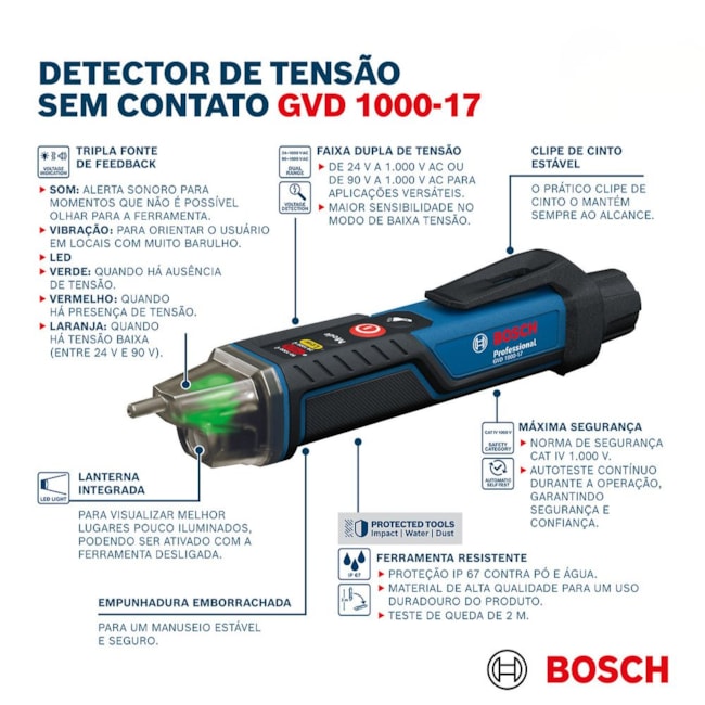 Detector de Tensão Digital 1000V (AC) CAT IV 1000V Sem Contato GVD 1000-17 BOSCH-c04c6ef4-f4c0-43ea-adc4-5ef13b634b47