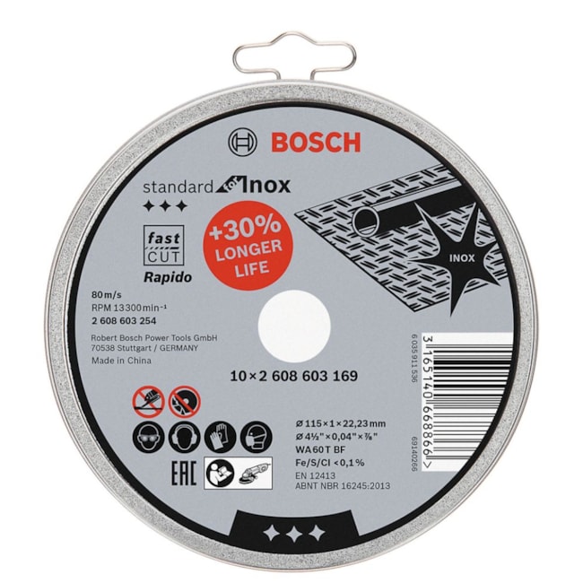Disco Abrasivo de Corte Inox 4.1/2