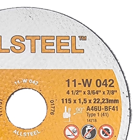 Disco de Corte 115x1,5x22,23 Aço Inox Inoxidável 11W042 ALLSTEEL WALTER ABRASIVOS-9575053b-4dc1-426b-ae32-cb7f09fca1c7