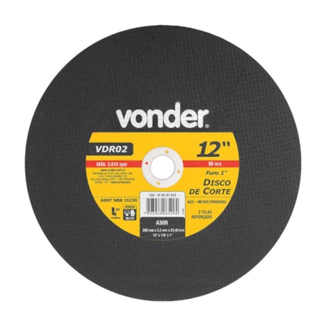 Disco de Corte 12'' 1/8'' VDR-02 1215121810 VONDER-04574ca6-4df7-4885-a808-cc6040a174b2