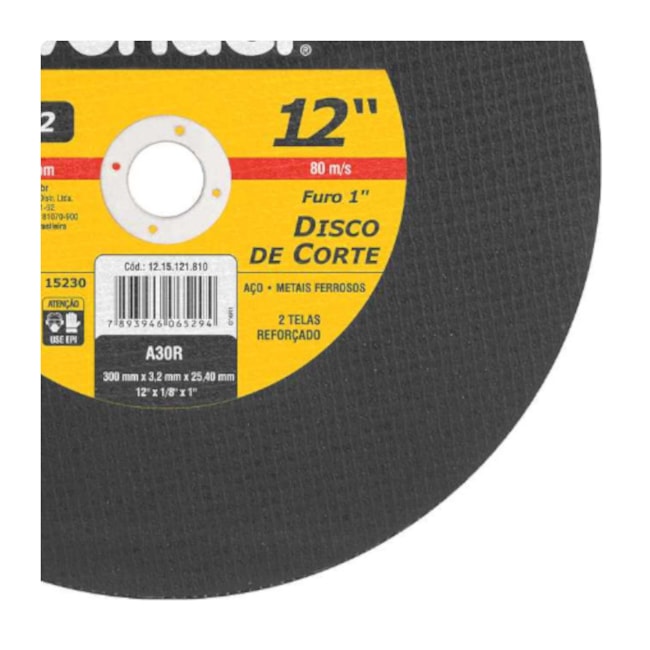 Disco de Corte 12'' 1/8'' VDR-02 1215121834 VONDER-5106a926-c18e-4fcc-933f-d0fad5ac2792
