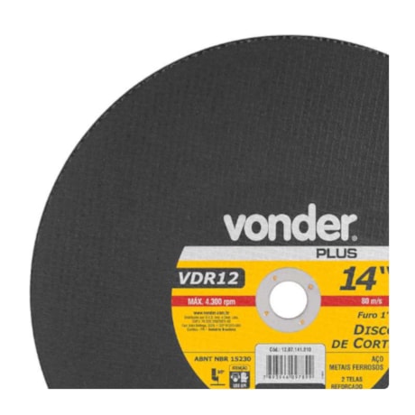 Disco de Corte 14' 1/8'' VDR12 1207141810 VONDER-42aac41f-61c5-4d87-a929-1d31ccca563d