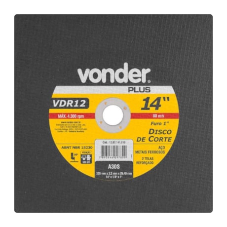 Disco de Corte 14' 1/8'' VDR12 1207141810 VONDER-6b4f5397-808c-499b-9487-afbf2053d81e
