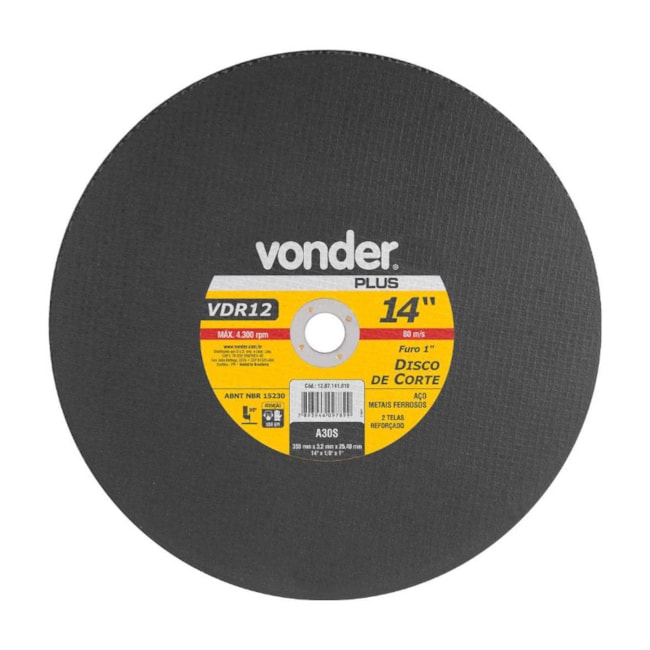 Disco de Corte 14' 1/8'' VDR12 1207141810 VONDER-4cab92af-802c-4157-b73d-f1e29a08954f