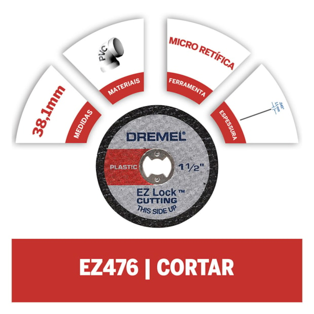 Disco de corte 38mm EZ-Lock para Micro Retifica 2615E476AE/AC DREMEL -06c1b8c6-34db-4ec2-b486-f57eae85fa72