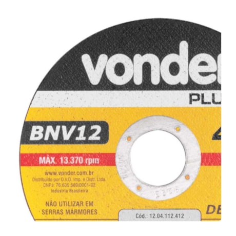 Disco de Corte 4.1/2'' 7/8'' 1.6mm 1204012412 VONDER