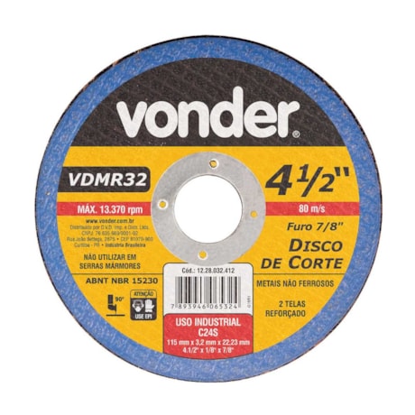 Disco de Corte 4.1/2'' VDMR32 1228032412 VONDER-15e36616-17ca-4a36-a9dd-abc26fffeeb4