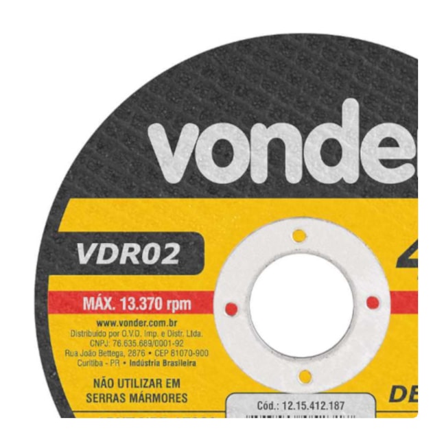 Disco de Corte 4.1/2'' VDR02 1207412187 VONDER-b958400d-1091-43be-bc6b-e8c06ece318d