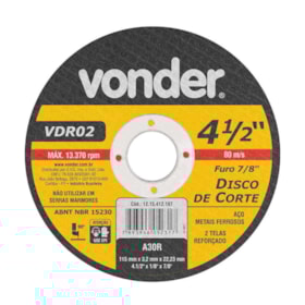 Disco de Corte 4.1/2'' VDR02 1207412187 VONDER