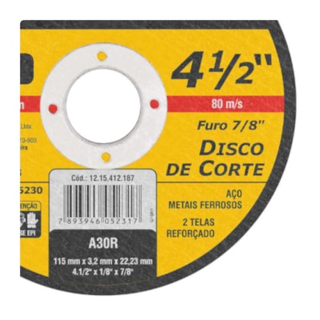 Disco de Corte 4.1/2'' VDR02 1228032412 VONDER-8caf1304-b5a4-4966-a911-bb8450e25447