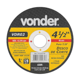 Disco de Corte 4.1/2'' VDR02 1228032412 VONDER