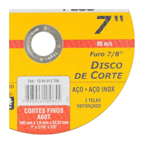 Disco de Corte 7'' 1.6mm 7/8'' 1204012700 VONDER-eaba3fc1-887b-4de4-a0e7-4fcbe2b9791c