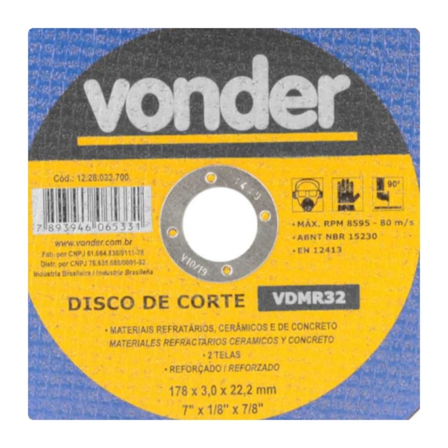 Disco de Corte 7'' 1/8''  VDMR32 1228032700 VONDER-186f36fd-4a3d-458a-a984-3eaa7f4176f9