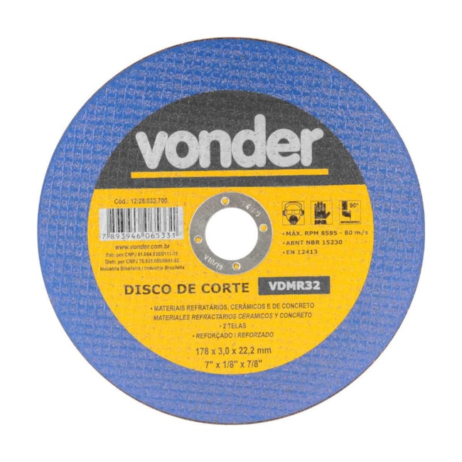 Disco de Corte 7'' 1/8''  VDMR32 1228032700 VONDER-505754f1-e010-466f-93af-cc4de4e05249
