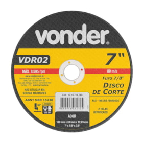 Disco de Corte 7'' 1/8'' VDR02 1215718780 VONDER