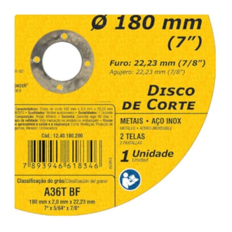 Disco de Corte 7'' 2.0mm 1240180200 VONDER-992ccb12-a74d-4315-8ee8-22cde6430a24