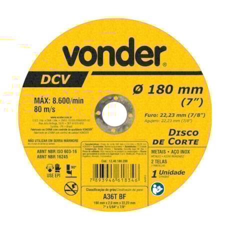 Disco de Corte 7'' 2.0mm 1240180200 VONDER-f1f9694f-13e1-4569-bd69-c4298bab641f