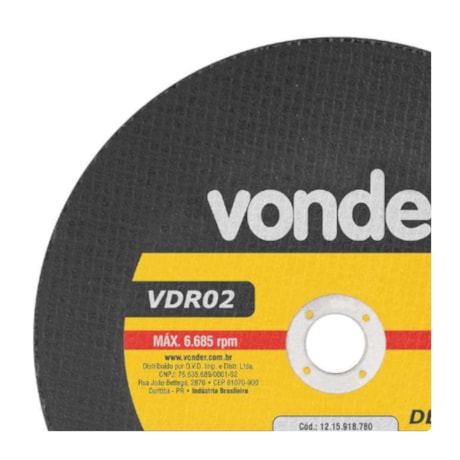 Disco de Corte 9'' 1/8'' VDR-02 1240180200 VONDER-95422336-ec2f-4a37-aa00-30f8eac1ba2e