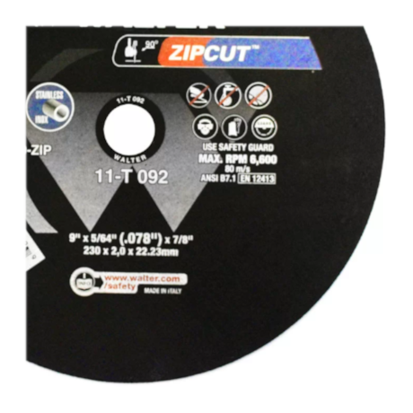 Disco de Corte 9'' X 5/64'' X 7/8'' ZIPCUT 11T092 WALTER-7a757881-2551-421c-9e79-dbd2d4b410eb