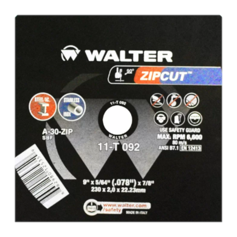 Disco de Corte 9'' X 5/64'' X 7/8'' ZIPCUT 11T092 WALTER