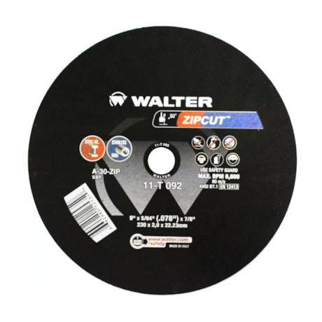 Disco de Corte 9'' X 5/64'' X 7/8'' ZIPCUT 11T092 WALTER