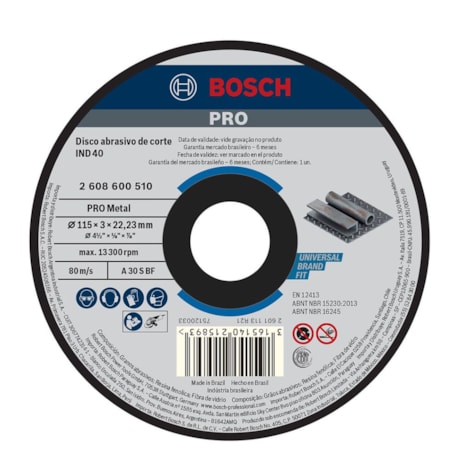 Disco de Corte BOSCH PRO Metal para Ferro 4.1/2