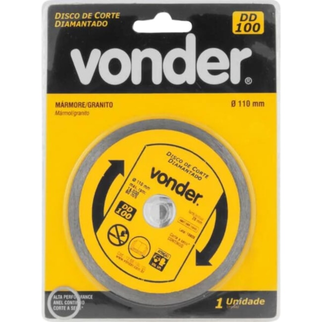 Disco de Corte Diamantado 110mm Mármore Granito DD 100 1268100100 VONDER-af6df7e6-862d-4588-b97a-4a4ddc28a8e0