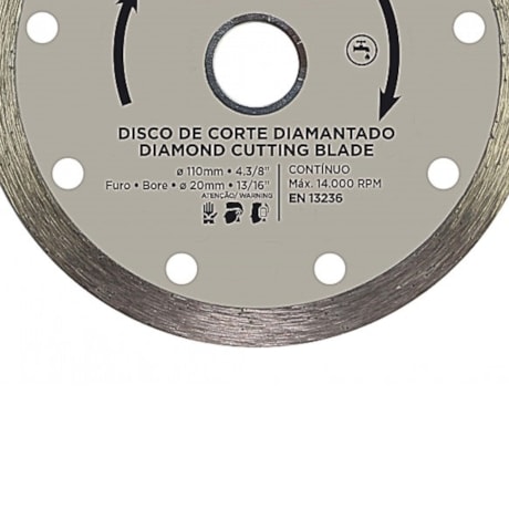 Disco de Corte Diamantado 110mm X 20mm Contínuo 60697 CORTAG-c2e9da5e-deb4-4cee-870d-a8550793a0bc