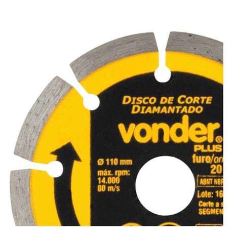 Disco de Corte Diamantado 110mmx20mm 7mm 1268600000 VONDER-b2fd41f0-b16f-41b8-a06b-3d8cf284a3dc