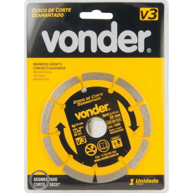 Disco de Corte Diamantado 110x20.0mm 7mm 1268300000 VONDER-219539dd-fbb2-475e-8aa1-faf4bdded466