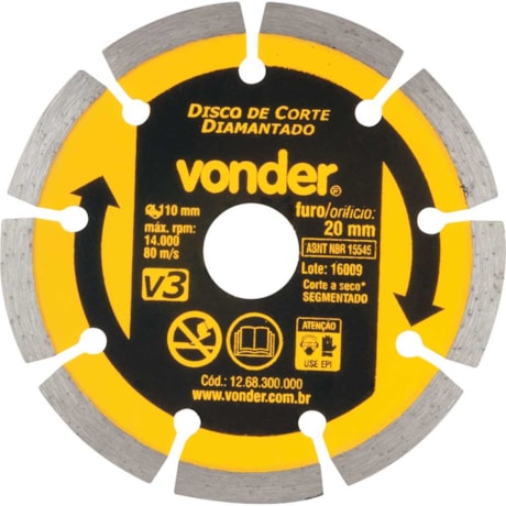 Disco de Corte Diamantado 110x20.0mm 7mm 1268300000 VONDER-3c0ba7b6-0d64-4038-bb7c-6499b0340f97