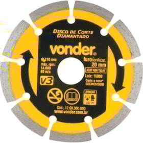 Disco de Corte Diamantado 110x20.0mm 7mm 1268300000 VONDER