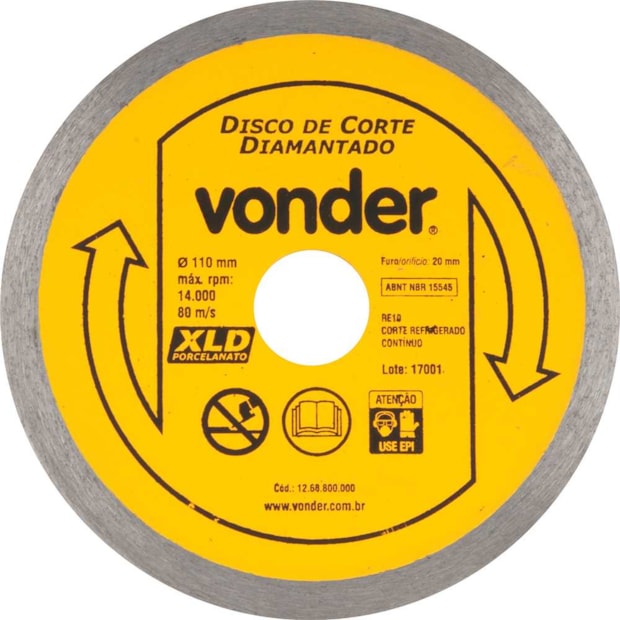 Disco de Corte Diamantado 110x20.0mm 7mm 1268800000 VONDER-bfa7e5d7-d612-4f50-8538-3aa4907adc2e