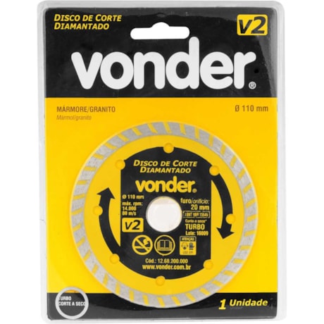 Disco de Corte Diamantado 110x20.0mm 7mm Turbo 1268200000 VONDER-8c7d7c4e-e876-4192-a79d-68de81768ab2