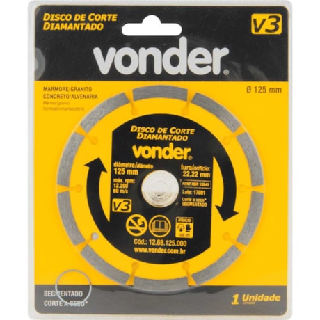 Disco de Corte Diamantado 125x22.2mm 7mm 1268125000 VONDER-76e8ed81-3bb8-4f9f-9cb6-a64ec12f5f75