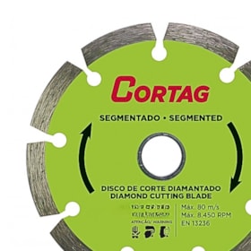 Disco de Corte Diamantado 180mm x 25,4mm 22,2mm Segmentado 61618 CORTAG