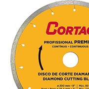 Disco de Corte Diamantado 200mm x 25,4mm Contínuo Porcelanato Premium 61340 CORTAG