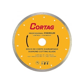 Disco de Corte Diamantado 200mm x 25,4mm Contínuo Porcelanato Premium 61340 CORTAG