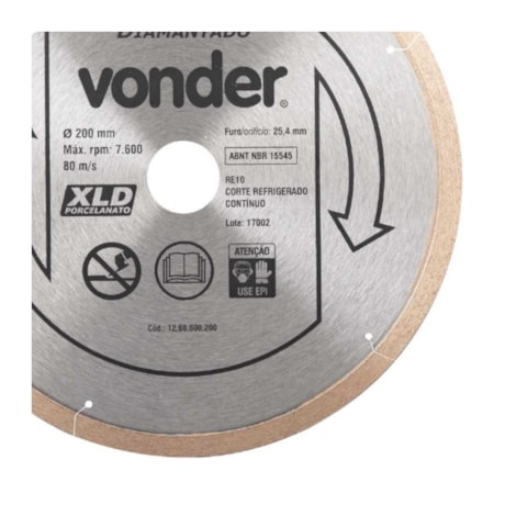Disco de Corte Diamantado 200x25.4mm 7mm 1268800200 VONDER-db050669-f7a2-4ac6-bb38-d4f74ab137ae