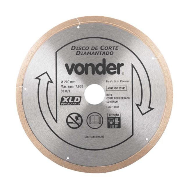 Disco de Corte Diamantado 200x25.4mm 7mm 1268800200 VONDER-0d55f8ed-6a01-491a-a662-25a3149fee3f