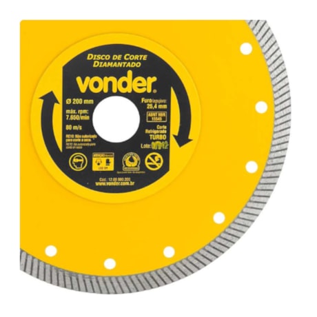 Disco de Corte Diamantado 200x25.4mm 7mm 1268900200 VONDER-85728c90-57a9-487e-a353-eeb00576d338
