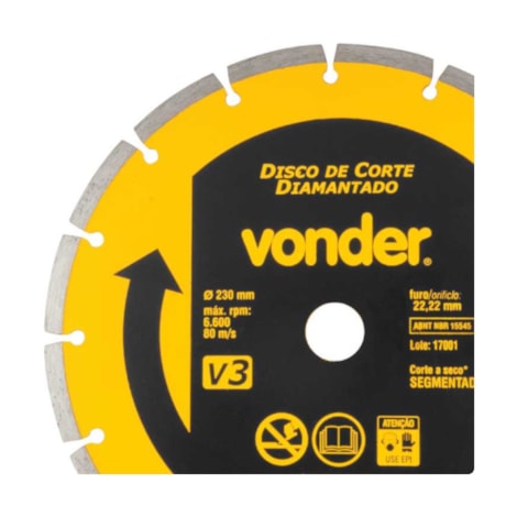Disco de Corte Diamantado 230x22.2mm 7mm 1268000230 VONDER-b150078e-4663-4092-9abf-30268186ea98