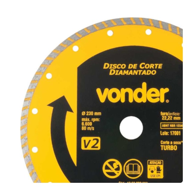 Disco de Corte Diamantado 230x22.2mm 7mm 1268230000 VONDER-ce50bc84-c663-4ae5-b56b-edad793d1cbb