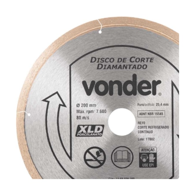 Disco de Corte Diamantado 250x25.4mm 7mm 1268800250 VONDER-3c976e84-5e82-45de-b1fd-41ce2a8bf627