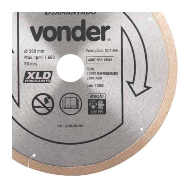 Disco de Corte Diamantado 250x25.4mm 7mm 1268800250 VONDER-a1c61656-047f-4dab-bdfc-4652e6448a3d