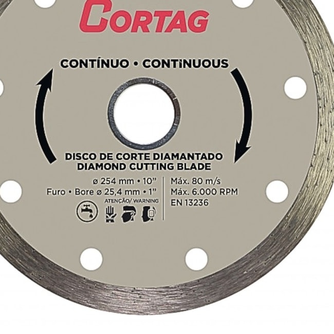 Disco de Corte Diamantado 254mm x 25,4mm Contínuo 61613 CORTAG-4c082581-0fcb-4d86-8cd9-b4e50836fec6