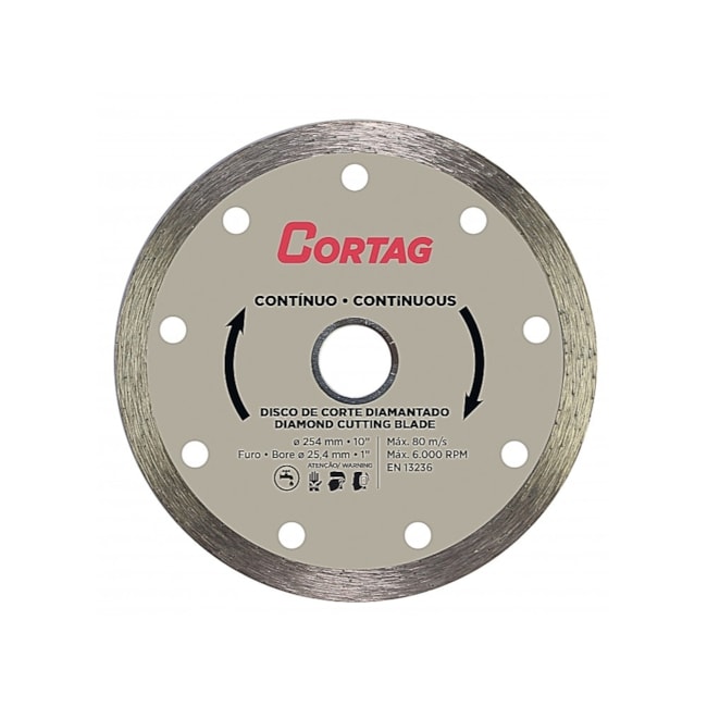 Disco de Corte Diamantado 254mm x 25,4mm Contínuo 61613 CORTAG-58c34339-b168-4f52-b8ff-e9ccfba64030