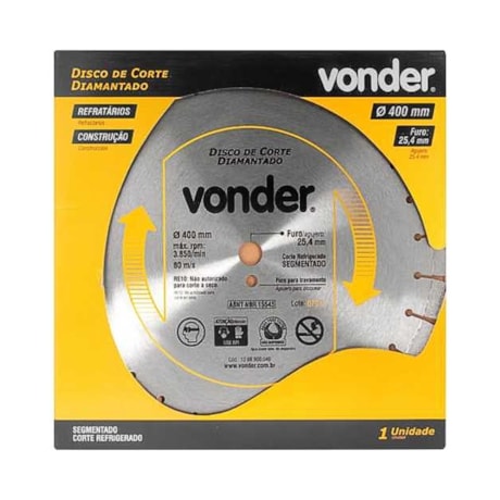 Disco de Corte Diamantado 400,0mm Segmentado 1268900040 VONDER-afe1ae76-279e-45cd-a17d-9292083d8dea