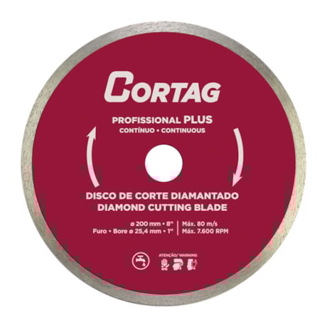 Disco de Corte Diamantado para Porcelanato 200mm 60570 CORTAG